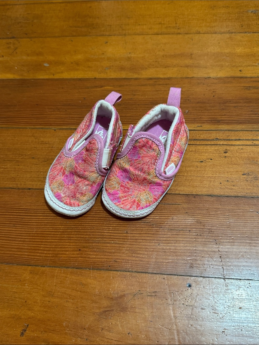 Vans Kids Pink Floral Slip-On Sneakers